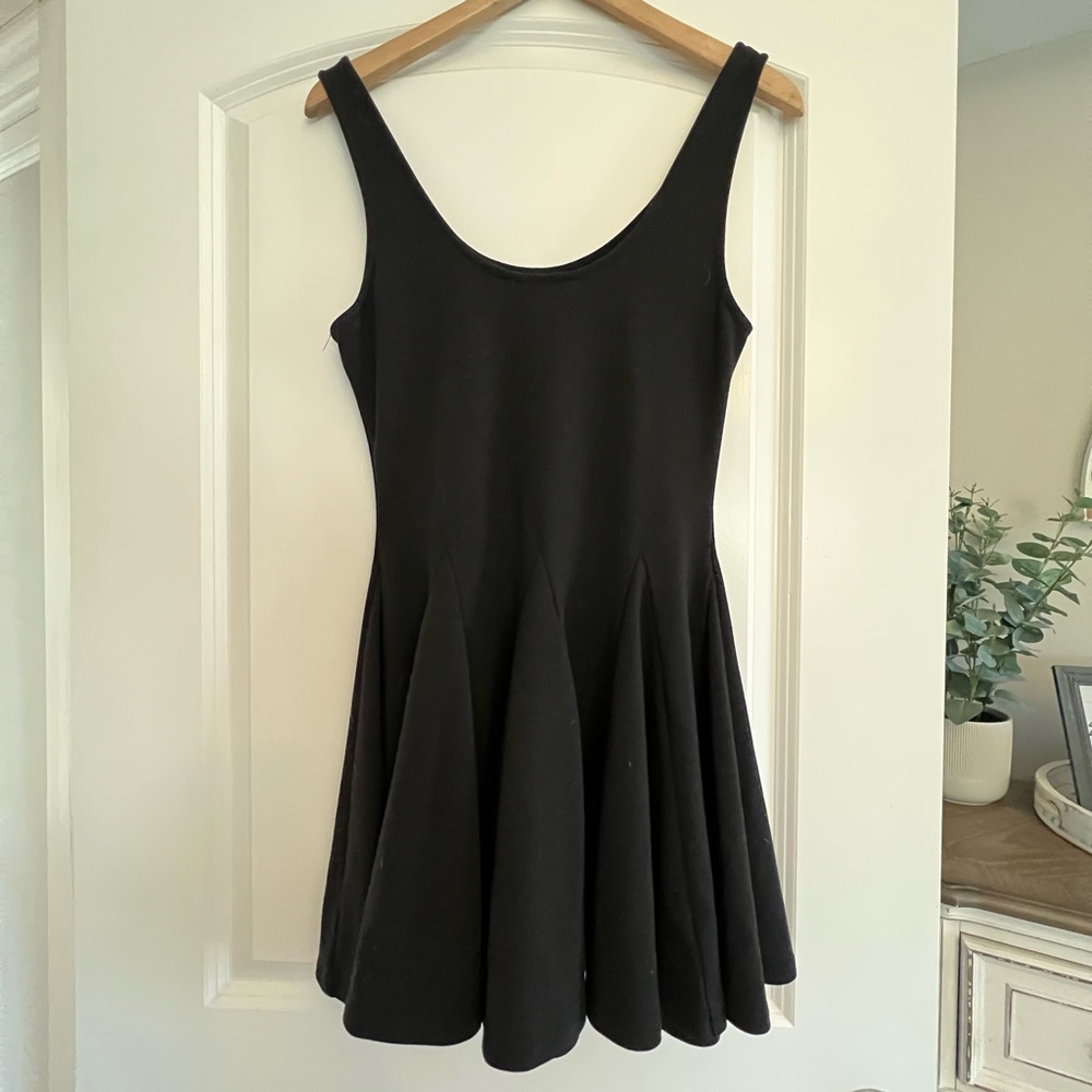 Nordstrom black mini dress with pleats size M